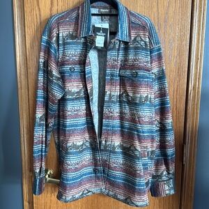Ariat Striped Blue and Brown Shirt Jacket